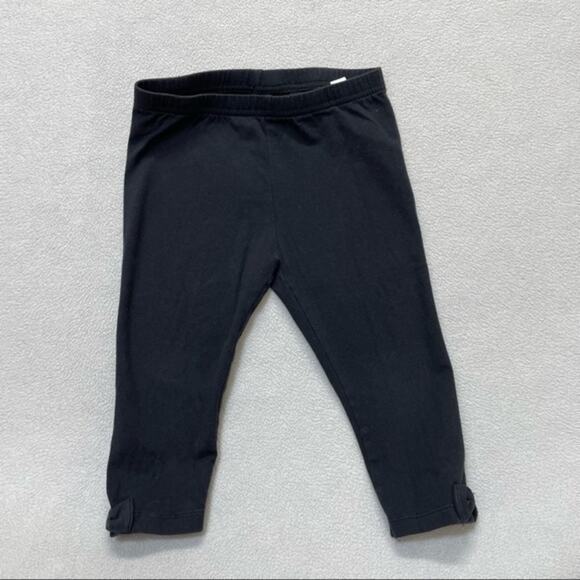 Jumping Beans Black Leggings Cropped Capri with bow detail Size 4 T - Picture 3 of 4